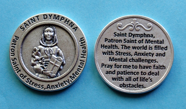 St. Dymphna Healing Saint Token - Stress, Anxiety & Mental Health